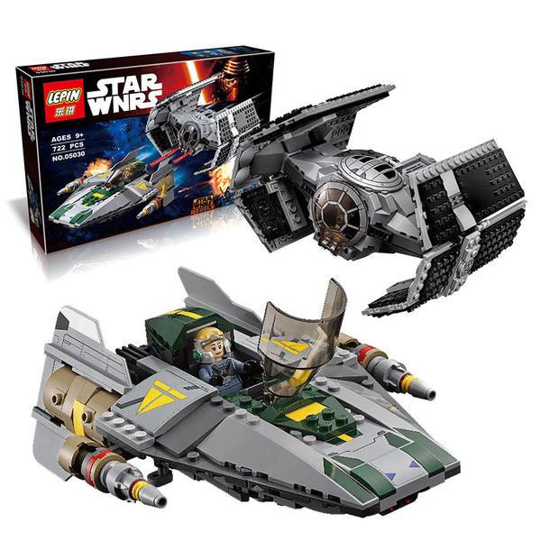 Lepin 05030 Star Wars Vader's Tie Advanced Vs A-Wing Starfighter